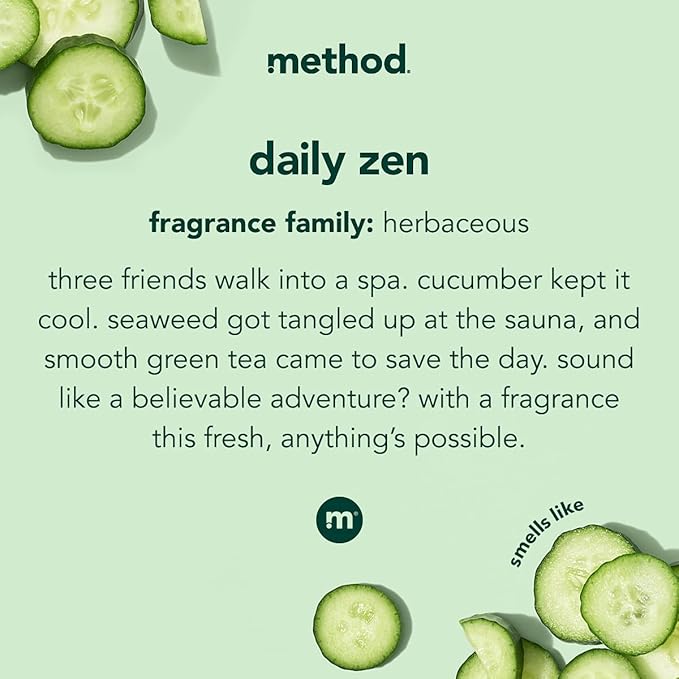 Method Daily Lotion, Daily Zen, Moisturizer for 24 Hours of Hydration, 13.5 fl oz (Pack of 1)