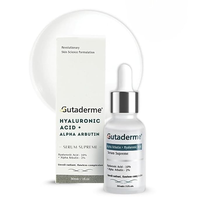 Brightening & Glow Face Serum with Alpha Arbutin 2% + Hyaluronic Acid 10% - Reduces Dark Spots, Fine Lines - Multi-Depth Hydration Serum for Radiant Skin - 1fl. oz