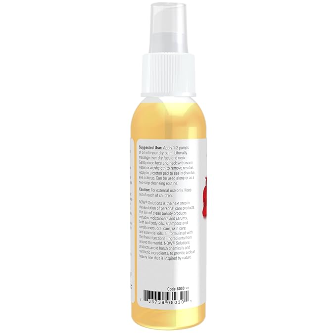 NOW Solutions, Soothing Rose Facial Cleansing Oil With Jojoba Oil, Vitamin E and Rose Absolute, 4 Fluid Ounce
