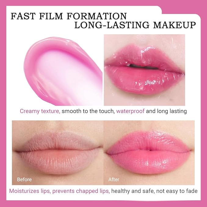 BINGBRUSH Grape Color Changing Lipstick,Moisturizer Long Lasting Lip Care Lip Balm Magic Lip Gloss Lip Tint Stain Gloss Set for Women (1pc Grape)