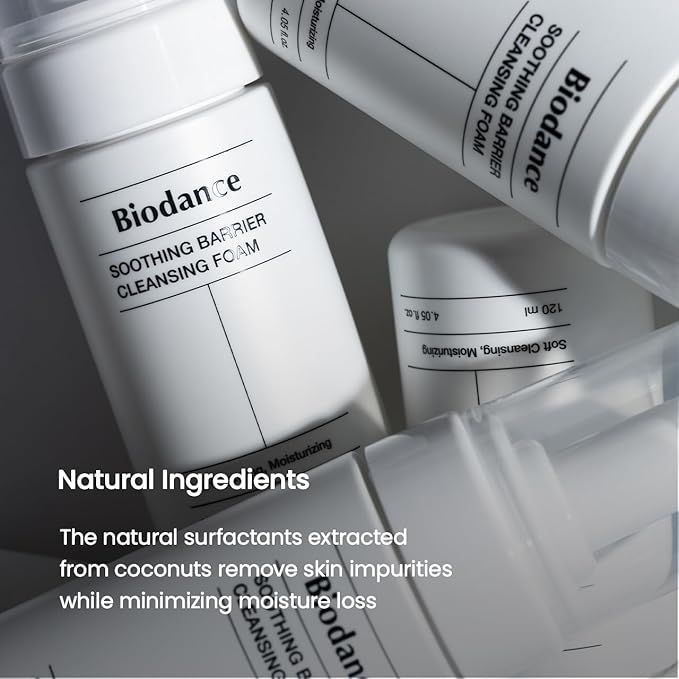 BIODANCE Soothing Barrier Cleansing Foam, Micro Bubble Foam, Gentle & Mild Facial Cleanser, Korean Skin Care | 4.06 fl.oz, 120ml