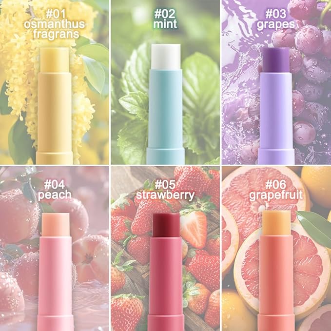 BINGBRUSH 6PCS Moisturizing Lipstick Set with Hyaluronic Acid, Long Lasting Hydrating Lipstick for Dry Chapped Lips, Smooth Lip Color, Vegan & Cruelty-Free
