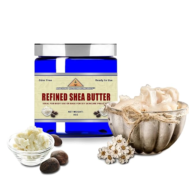 Naturally Refined AFRICAN IVORY WHITE SHEA BUTTER BLOCKS/JAR UNSCENTED Bulk Size for Anti Aging, Dry Skin, DIY Body Butter Recipes Base for Skincare, Babycare and DIY Soap Making Projects. (8 oz)