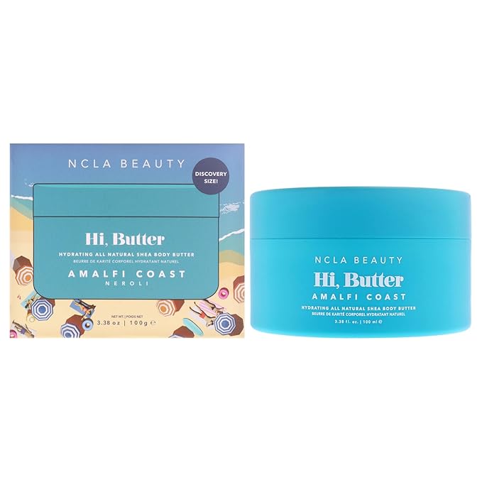 NCLA Beauty Hi Butter All Natural Body Butter - Body Moisturizer with Sunflower Oil and Shea, Cocoa, Mango Extracts - Amalfi Coast - 3.4 oz