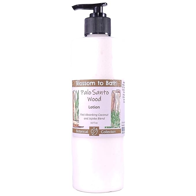 Blossom to Bath Palo Santo Wood Lotion (16 ounce) - Natural Fragrance - Absorbs Quickly with a Spa Inspired Herbal Scent