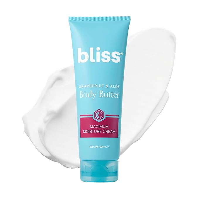 Bliss Body Butter - Grapefruit and Aloe - Maximum Moisture Cream - 6.7 Fl Oz - Body Lotion for Dry Skin - Long-Lasting Moisturizer for Women & Men - Vegan and Cruelty-Free