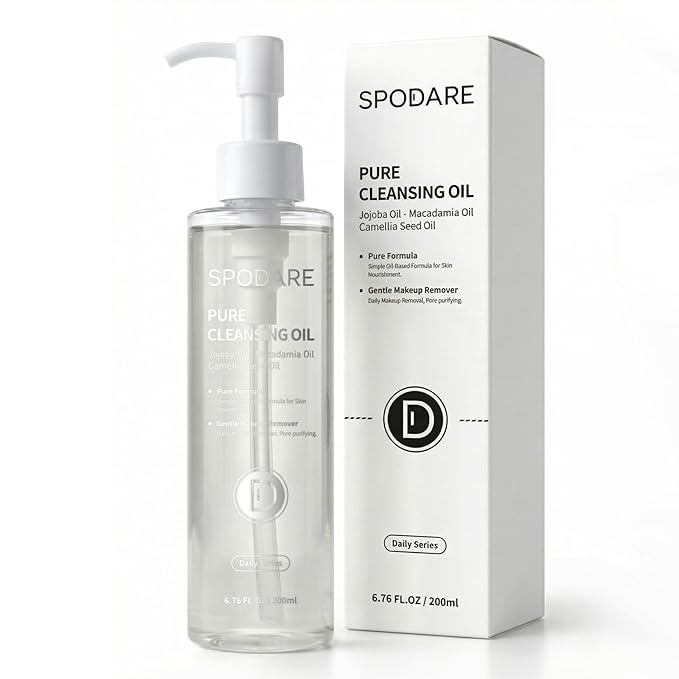 SPODARE Pure Cleansing Oil, Natural Oil Cleanser for Face, 6.76 fl oz Makeup Blackhead Remover, Facial Cleansing Oil for All Skin Types - 200ml