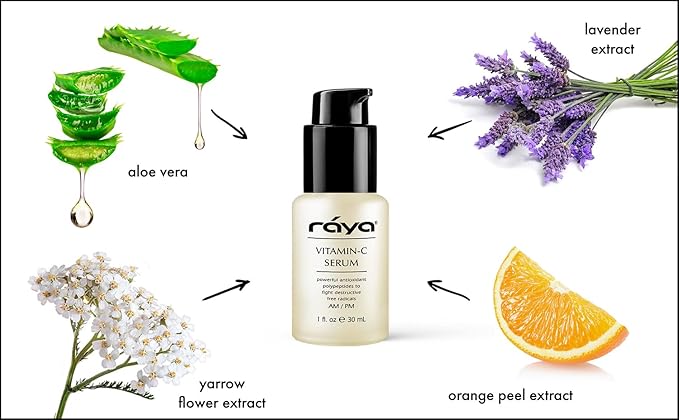 RAYA Advanced Anti-Aging Face Serum | Radiance-Boosting, Lightening Serum for All Skin Types | Vitamin C Skincare for Discoloration Correction & Complexion Improvement