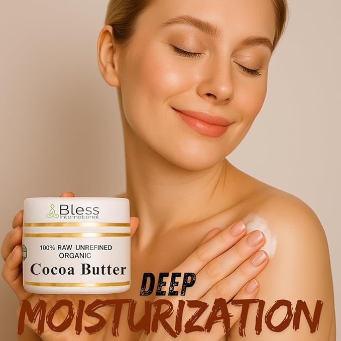 Organic Raw Cocoa Butter 100% Pure,Natural & Unrefined| Skin Moisturizer For Face, Body & Hair| 4 OZ/115 GM Ivory / White Grade A | DIY Creams, Balms, Lotions, Soaps| Softens Dry & Tough Skin