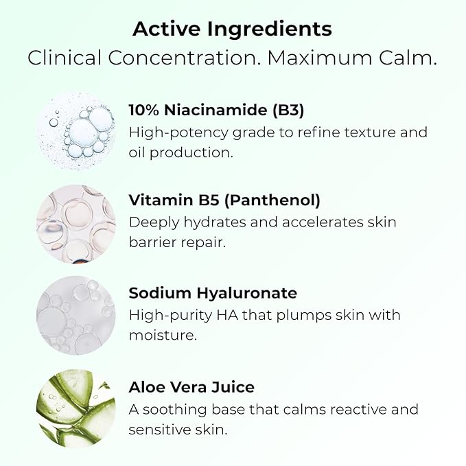 Gle Skin 10% Niacinamide Facial Serum with Vitamin B5 – Advanced Pore Minimizer & Skin Texture Refiner – Brightening Face Serum for Uneven Tone, Oil Control & Hydrating Barrier Support – 1 fl oz