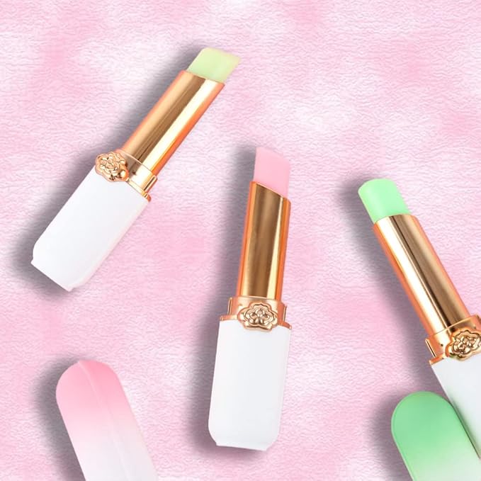 evpct 3Pcs Aloe Vera Avocado Peach Tinted Lip Balms Tint Stain Lipstick for Women PH Color Changing Lipstick Balm Stain Gift Set Queen Girls Korean Mood Long Lasting Color Change Light Pink Lipsticks