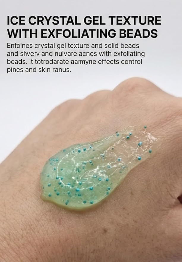 MAYA Ice Crystal Salicylic Acid Cleanser – 2% BHA Acne Face Wash with Green Tea and Bamboo, Exfoliating Ice Scrub, Removes Dead Skin & Clears Pores – 120 g