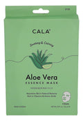 Cala Aloe Vera Essence Facial Sheet Masks (5 Pack) - Ultra-Thin Face Mask Sheets with Plant Extracts + Amino Acids, Hydrating & Soothing, For Dry/Dull Skin, No Rinse