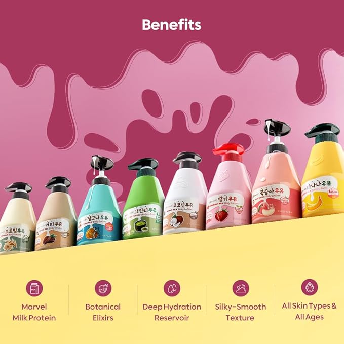 KWAILNARA Coconut Milk Body Lotion (19.75 Fl Oz) – Korean Body Lotion for Deep Hydration & Silky Smooth Skin | Coconut Extract, Royal Jelly & Milk Protein for Elasticity | Paraben-Free & Non-Greasy