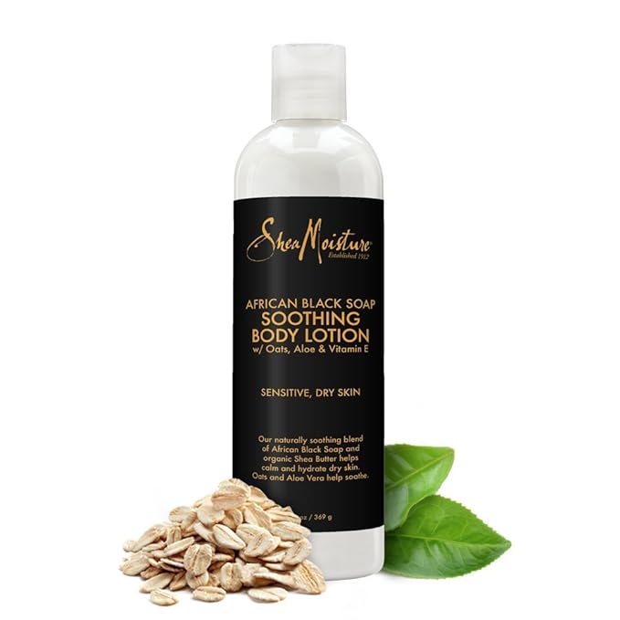 Sheamoisture Soothing Body Lotion for Troubled Skin African Black Soap Lotion with Shea Butter 13 oz