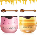 Lip Balm Sleeping Lip Mask, Long-Lasting Nourishing & Moisturizing Lip Night Care Lip Anti-chapped Lip Cream Lip Skin Care (Strawberry & Bee)