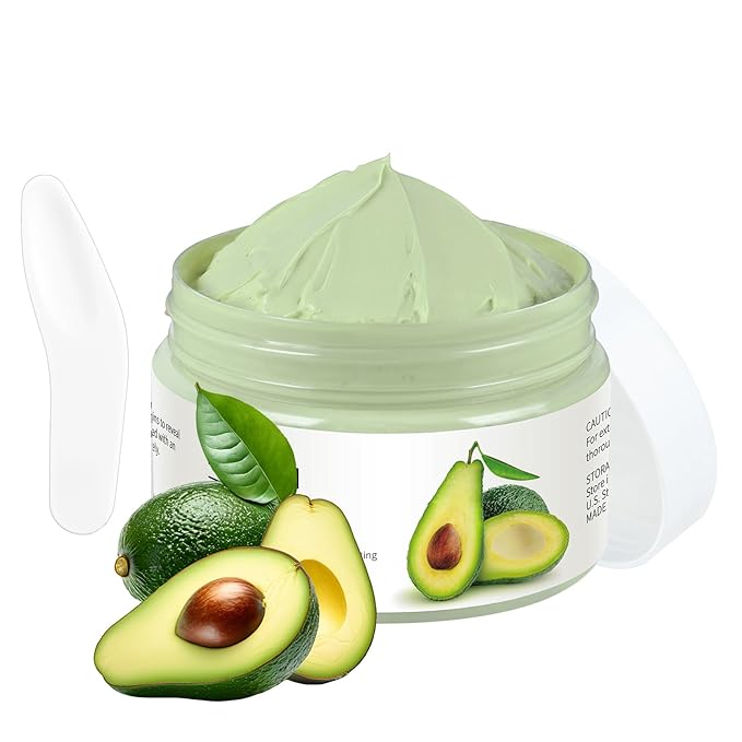 Clay Mud Face Mask for Women,Avocado Dead Sea Mud Facial Mask Skincare,Deeping Cleansing,Oil Control,Hydrating Face Cleaning Clay Masks for All Skin Types (4.2OZ)