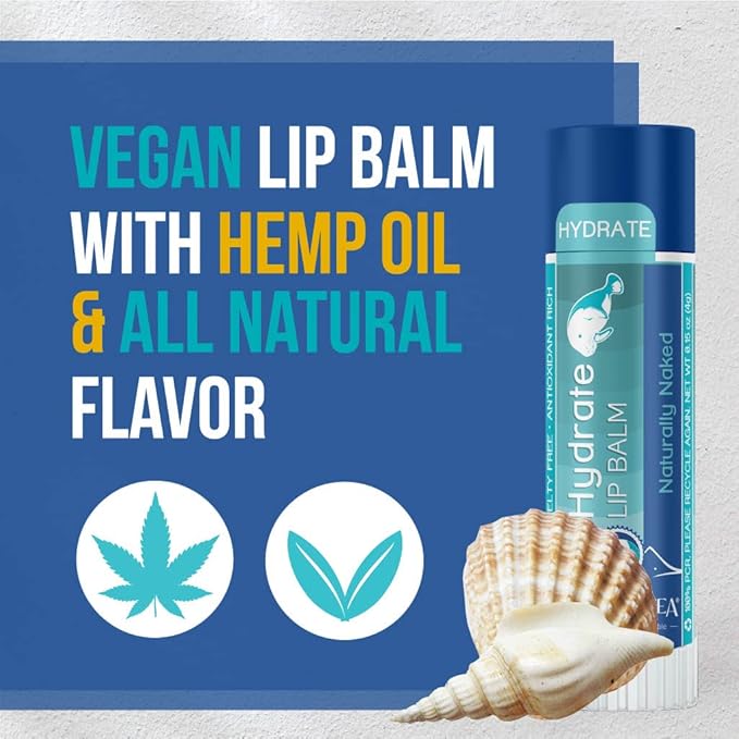 STREAM 2 SEA Naturally Naked Lip Balm Set - Reef Safe SPF 30 Unscented Hydrating Lip Care, Moisturizing + Sun Protect Outdoor Lip Balm For Beach and Sports, Paraben Free Natural Lip Care