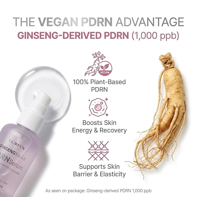 Ginseng Revive - Vegan Topical PDRN Serum - Advanced 7-Peptide Complex & Korean Ginseng Root Extract - Intensive Hydration, Elasticity, and Brightening - 1.69 fl.oz / 50ml