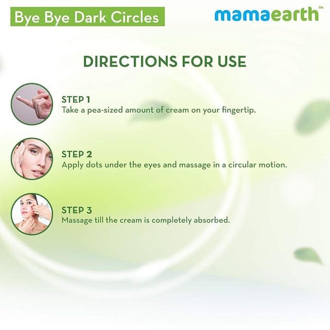 MAMAEARTH Bye Bye Dark Circles Eye Cream with Cucumuber & Peptides 0.71 Oz/20 g