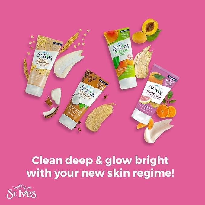 St. Ives Radiant Skin Pink Lemon and Mandarin Orange Face Scrub 6 oz (Pack of 2)