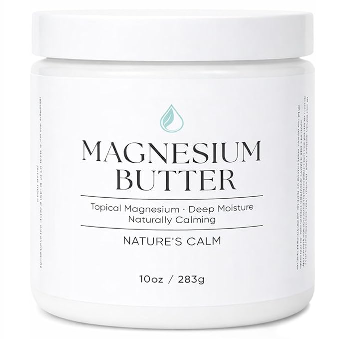 Magnesium Butter, Calming & Soothing Topical Magnesium lotion, with Shea, Mango & Cocoa Butter, Deep Moisture & Skin Comfort, Smooth & Non-Greasy Feel, 10 oz (1)