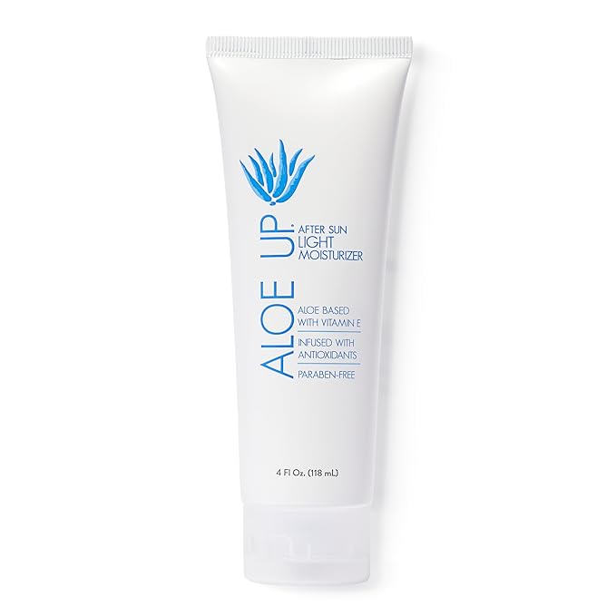 ALOE UP Spa Collection After Sun Light Moisturizer – Hydrating Aloe Vera Lotion with Vitamin E – Lightweight, Soothing & Fast Absorbing – Mineral Oil Free, Peach-Apricot Scent – 4 Oz