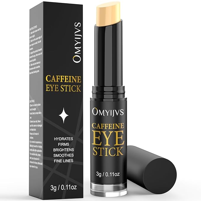 Caffeine Eye Cream Stick, Eye Cream for Anti-Aging Dark Circles Puffiness Bags, and Wrinkles - Gentle Under Eye Cream for Sensitive Skin, Smooths Fine Lines