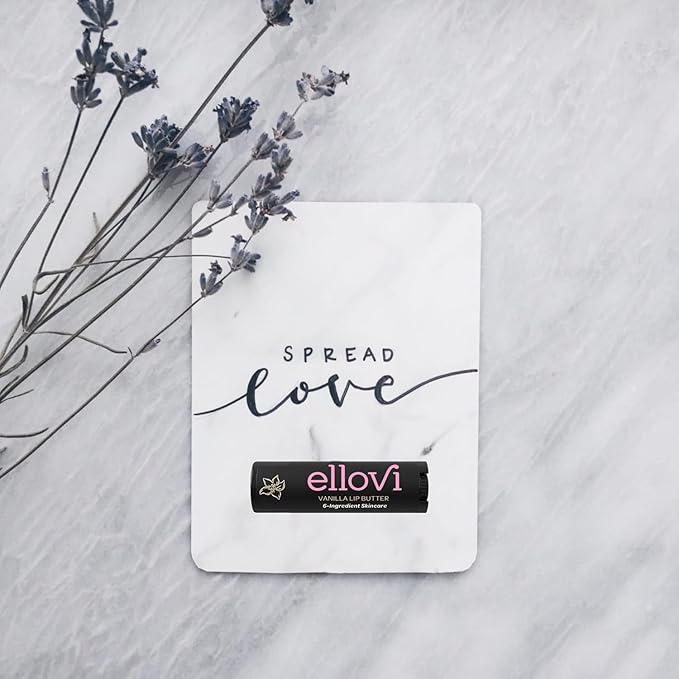 Ellovi Natural Lip Butter Lip Balm - Vanilla - Pure Enough to Eat - Made With Just 6 Vegan Ingredients - 100% Natural & Organic Moisturizing Lip Care for All Day Hydration (3-Pack)