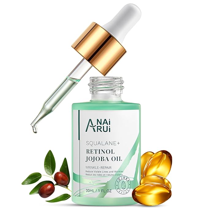 ANAI RUI Squalane Retinol Jojoba Oil Moisturizer for Face Hydrate, Nourish, Moisturize Fine Lines and Wrinkles, Wrinkle-Repair Facial Oil for Smoother, Supple Skin 1 fl. Oz