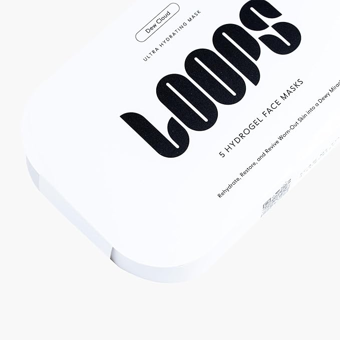 LOOPS Dew Cloud Ultra Hydrating Hydrogel Korean Face Mask for Every Skin Type - Five Ultra Hydrating Collagen Masks to Deeply Moisturize & Restore Your Skin - Gifts for Women - 5 pc