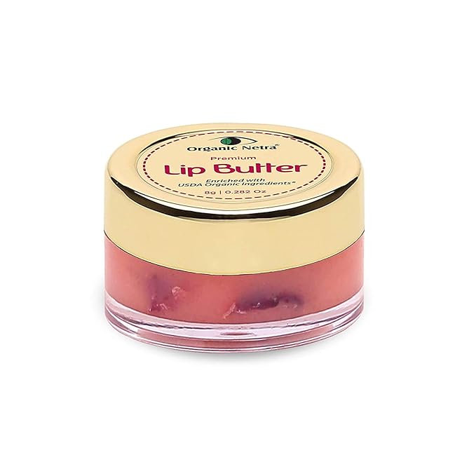 Organic Netra Premium Lip Butter | Moistures Lips | Lips Mask for All Occasions | Perfect for Everyone | Enriched with Organic and Natural Ingredients, 0.2 Oz