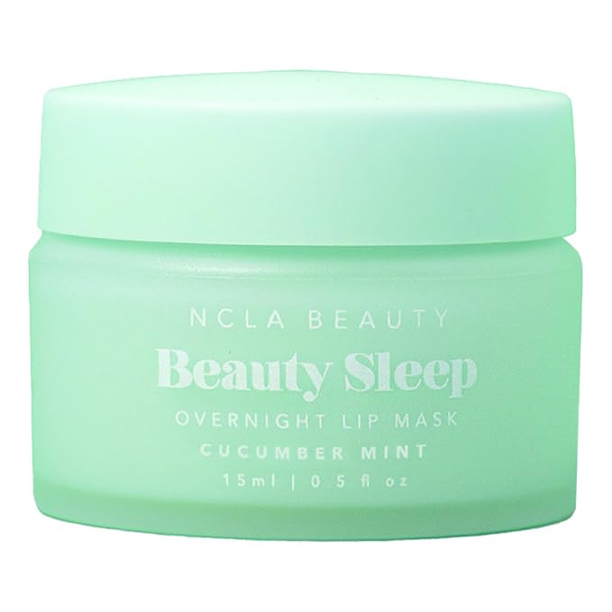 NCLA Beauty Sleep Overnight Lip Mask - Lip Mask for Women - Nourishes and Hydrates with Castor Seed Oil and Shea Butter - Cucumber Mint - 0.5 oz