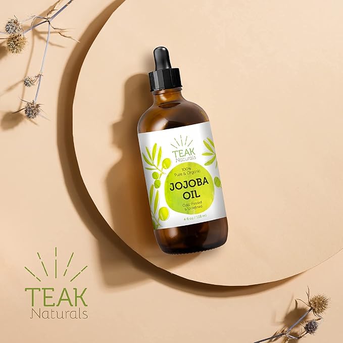 Cold Pressed Organic Jojoba Oil - Natural Unrefined Pure Jojoba Oil Moisturizer for Skin Hair and Nails - 4 Ounces