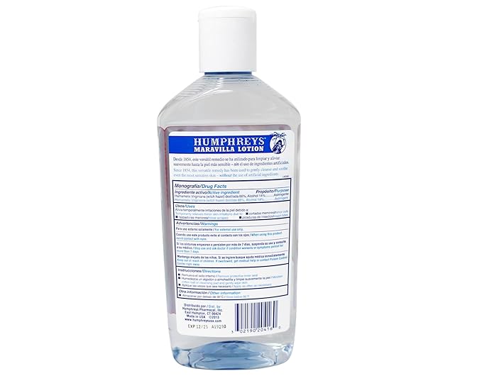 Humphreys Witch Hazel, Astringent and Calming Lotion with 100% Natural Witch Hazel, Helps in Remove Dirt, Skin Softener, Anti-inflammatory Properties, Soothes Redness and Irritation, 16 Fl Oz, Bottle.