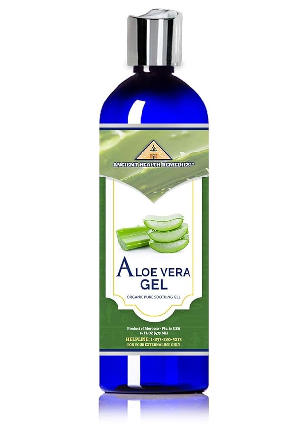 ANCIENT HEALTH REMEDIES Organic Unrefined Cold Pressed PURE ALOE GEL, Bulk Wholesale Beauty, Skin Care, Moisturizing DIY GEL For DYI Skin Products (INDIA) (16 oz)
