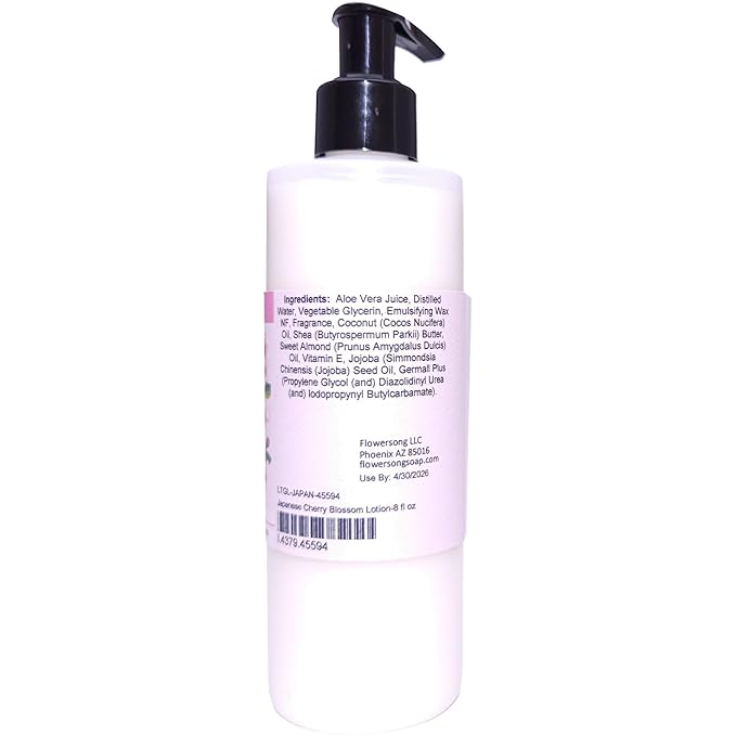Japanese Cherry Blossom Lotion (8 Ounce) - Phthalate Free Fragrance - Absorbs Quickly with an Elegantly Blossoming Scent