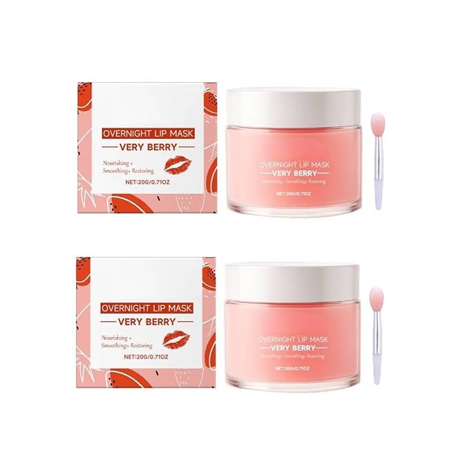 Berry Hydrating Overnight Lip Mask – Nourishing Lip Sleeping Mask with Vitamin E & Strawberry Extract – Lightweight Non-Sticky Night Lip Treatment for Soft Smooth Lips (2)