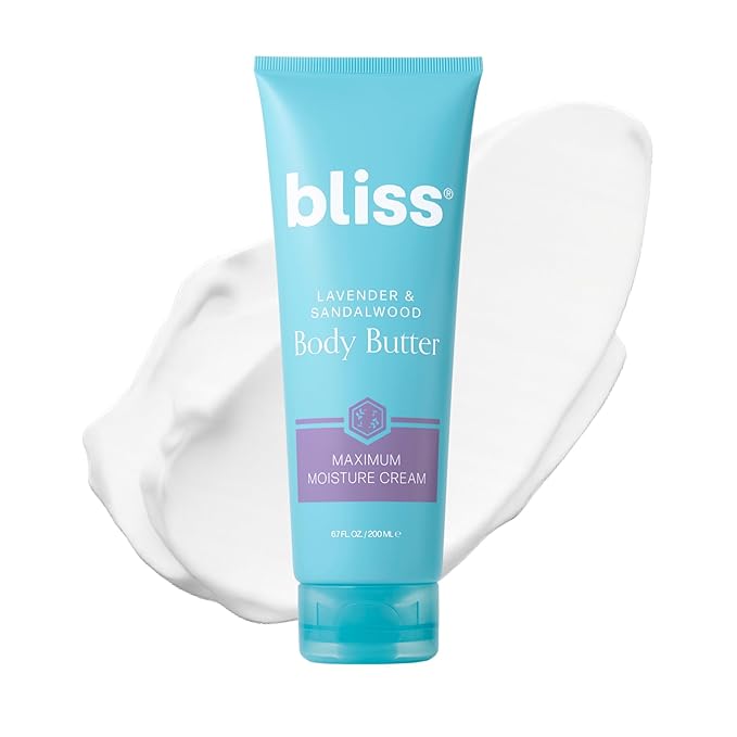 Bliss Body Butter - Lavender and Sandalwood - Maximum Moisture Cream - 6.7 Fl Oz - Body Lotion for Dry Skin - Long-Lasting Moisturizer for Women & Men - Vegan and Cruelty-Free