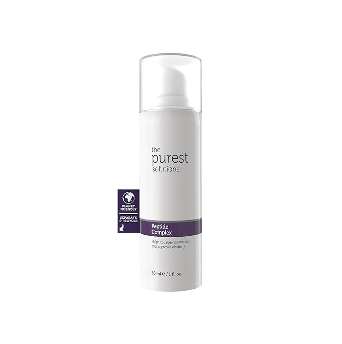 The Purest Solutions Peptide Complex Serum - Skin Rejuvenation & Anti-Aging Care - Supports the Collagen Fiber Network - Anti-Wrinkle Effect - Vegan | Cruelty Free | Eco Friendly (1 fl. oz)