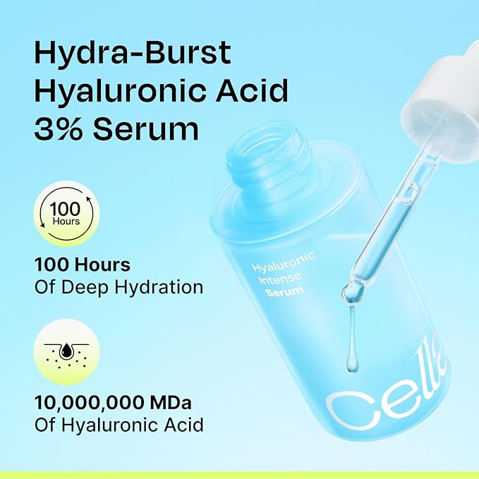 Celladix Hyaluronic Intense Serum – 95% Pure Hyaluronic Acid with Jeju Deep Sea Water & Peptides – 100 Hours of Hydration, Gentle Soothing Care for Radiant Skin – Korean Skincare, 1.01 Fl Oz