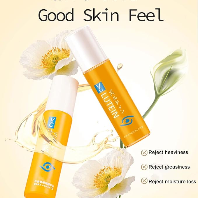 Vc Anti-Wrinkle Eye Serum Oil, Lutein Eye Essence Oil, 5 Collagen Vitalizing Hydrogel Eye Patch and VC Rollerball Set for Dark Circles and Puffy Eyes, Firming Anti-Aging, for Women & Men (3)