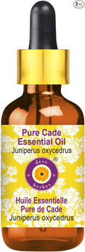 Deve Herbes Pure Cade Essential Oil (Juniperus oxycedrus) with Glass Dropper Steam Distilled 30ml (1 oz)