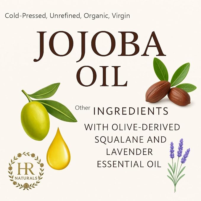 Unrefined Organic Virgin Cold-Pressed, Botanical Moisturizing Oil, Rich in Antioxidants, For all Skin Type, Multi-use for Face, Hair, Nails (Jojoba oil)