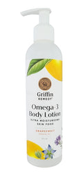 Griffin Remedy Omega-3 Body Lotion-Grapefruit Essential Oils and Organic MSM, Ultra Moisturizing, All Natural, Paraben Free, Sulfate Free 8 fl oz