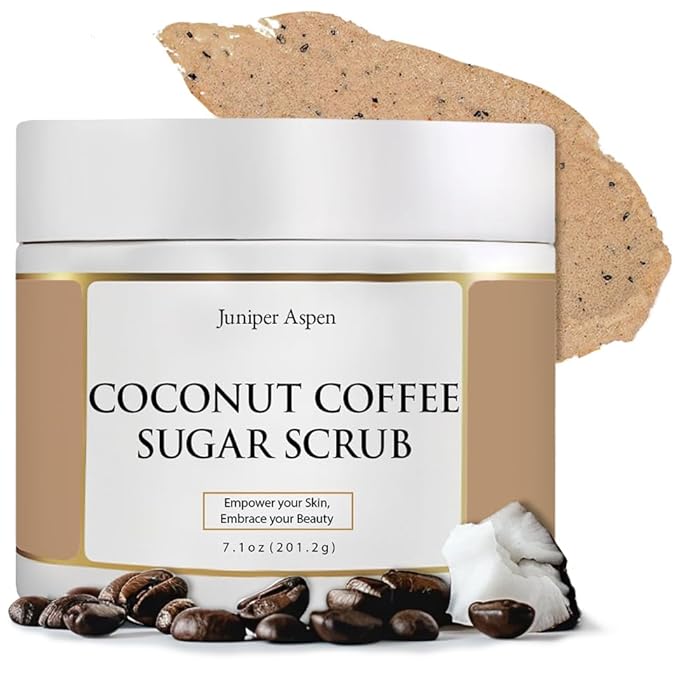 Coconut Coffee Sugar Body Scrub, Exfoliating Sugar Scrub that Foams to Moisturize and Exfoliate the Body, Hands, and Feet, Exfoliating Body Scrub for the Bath or Shower with Oatmeal Extract for Skin