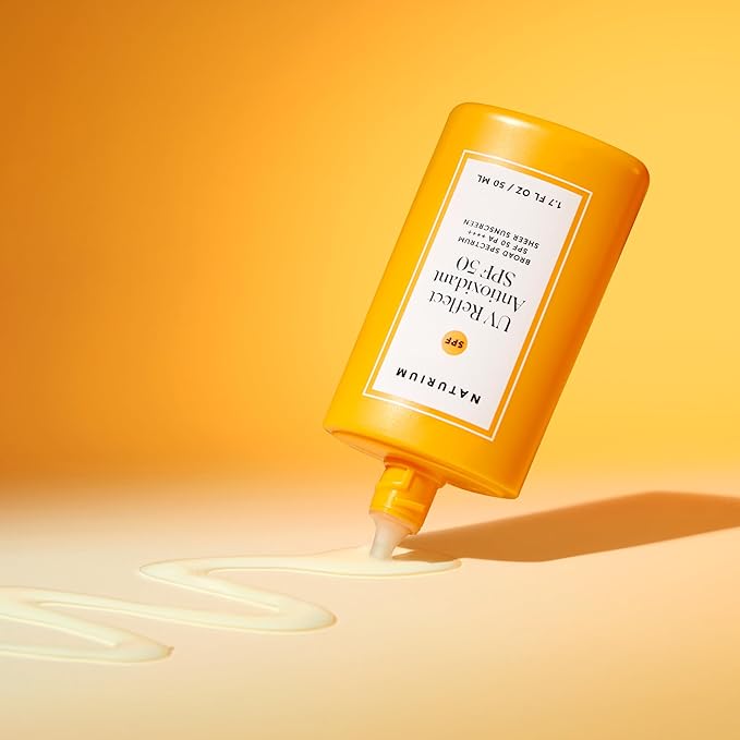 Naturium UV Reflect Antioxidant, Broad Spectrum SPF 50 PA ++++ Sheer Sunscreen, Lightweight Face & Skin Protector with Soft Matte Finish, 1.7 oz