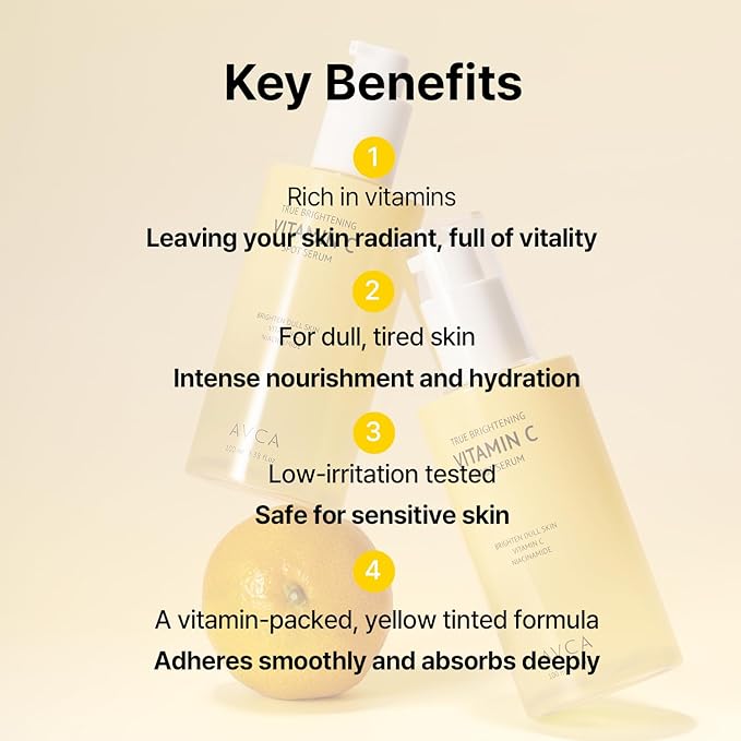 AVCA Vitamin C Brightening Serum 100ml(3.38 fl. oz) – Niacinamide Dark Spot & Even Tone, Antioxidant Face Serum for Dull Skin, K-Beauty, Fragrance-Free