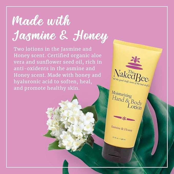 The Naked Bee Jasmine & Honey Moisturizing Hand & Body Lotion, 6.7 oz - 2 Pack