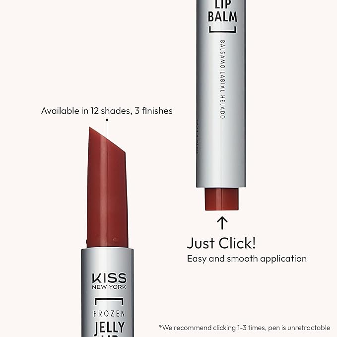 KISS NEW YORK Frozen Jelly Lip Balm Pen, High Shine Lip Gloss for Sheer Tint, Hydrating Melting Lipstick With Hyaluronic Acid, Cooling Effect With Menthol, Non-Sticky & Long Lasting (Shimmer Brown)